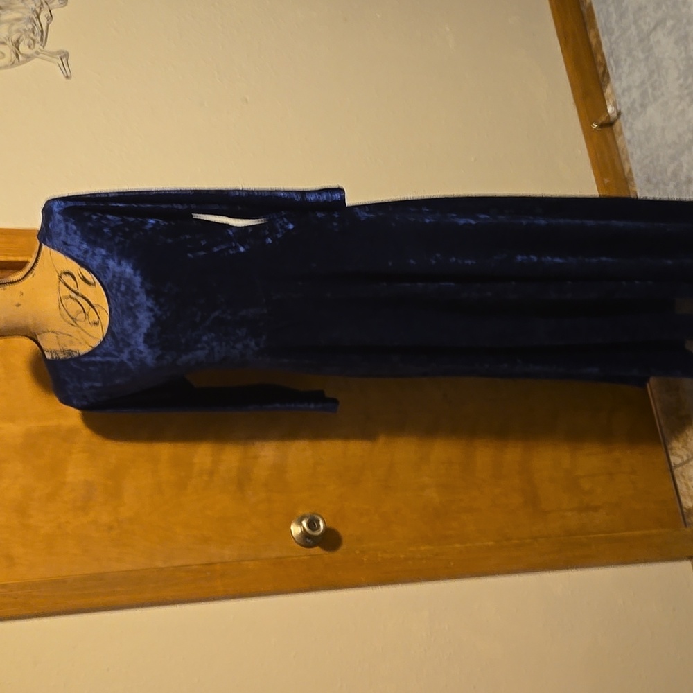 All That Jazz Velvet Maxi Dress - Vintage Deep Blue Size L - Picture 5 of 9